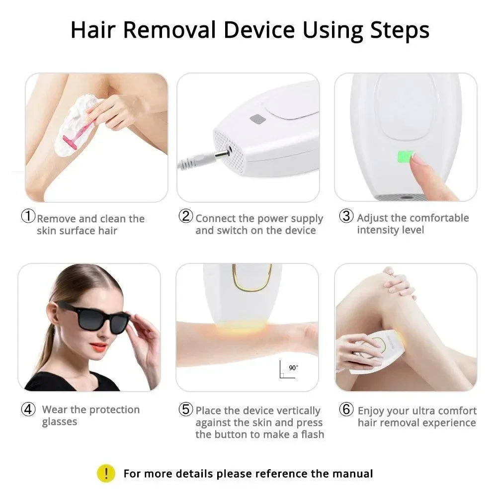 ClickRush™ IPL Laser Hair Removal – Smooth, Long-Lasting Results at Home